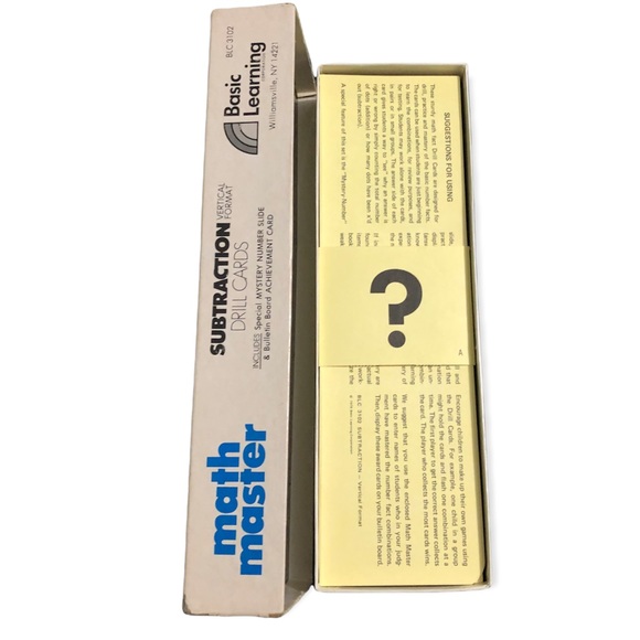 Vintage Math Master Vertical Format Drill Flash Cards Complete Set 3”X10” - Picture 7 of 10